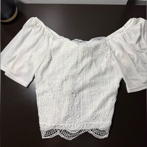 Willow Root Cropped Embellished Blouse